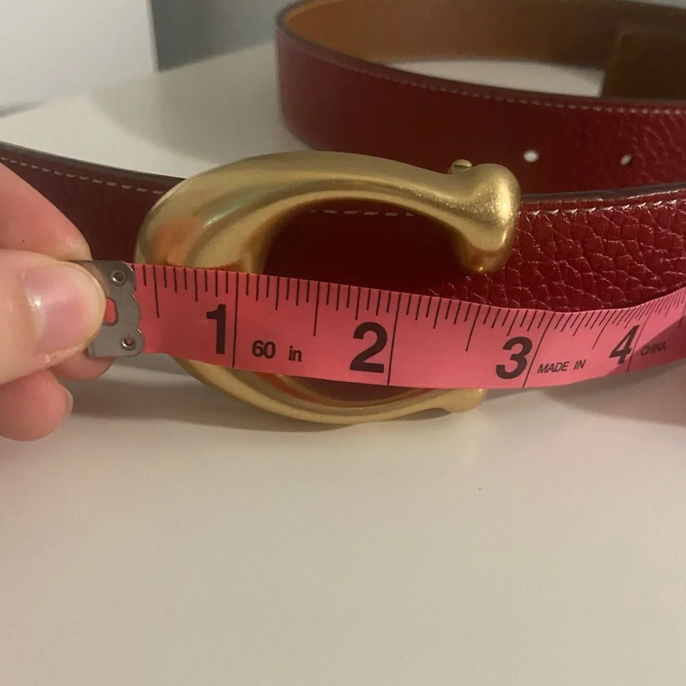 Coach reversible C signature red/brown belt - Picture 5 of 9